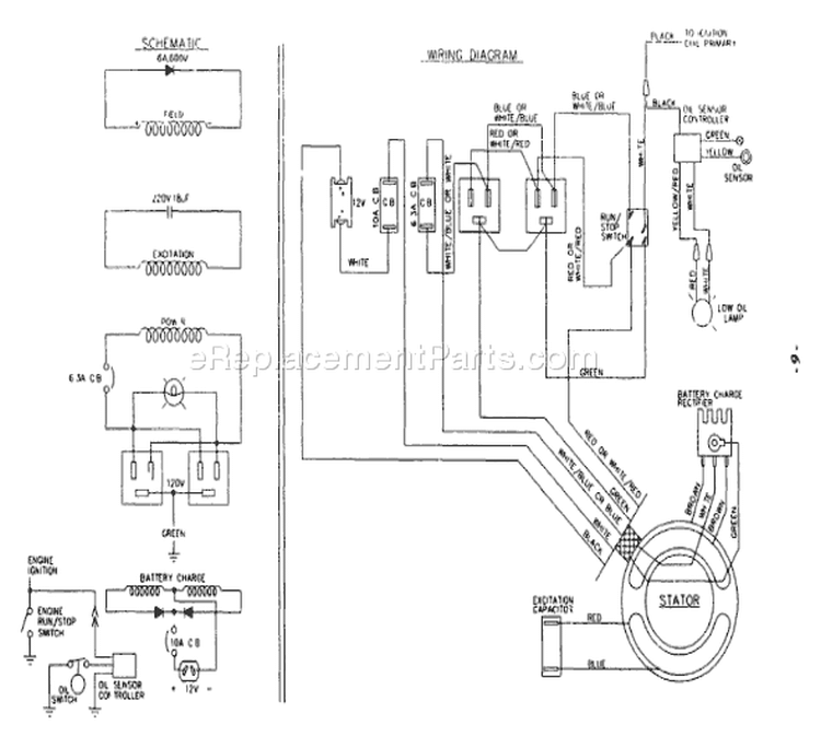 Page C Diagram and Parts List for 9334-0  Briggs and Stratton Generator